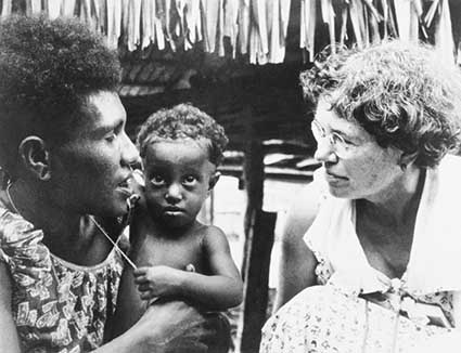 Margaret Mead with Manus Mother and Child